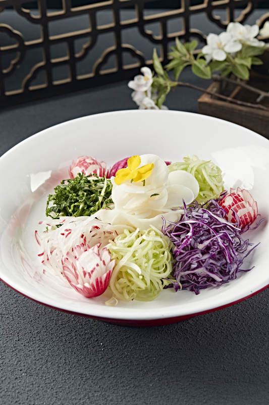 浇汁时蔬山药大拉皮