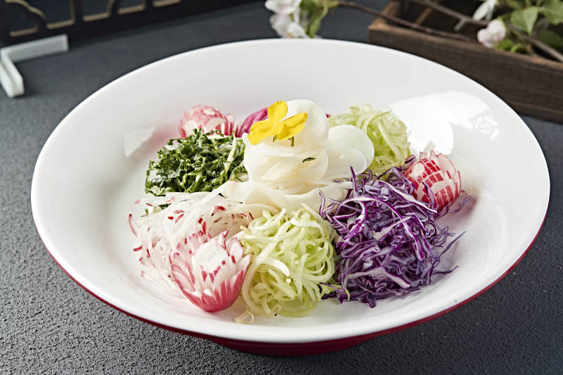 浇汁时蔬山药大拉皮