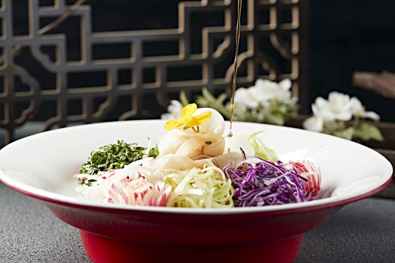 浇汁时蔬山药大拉皮