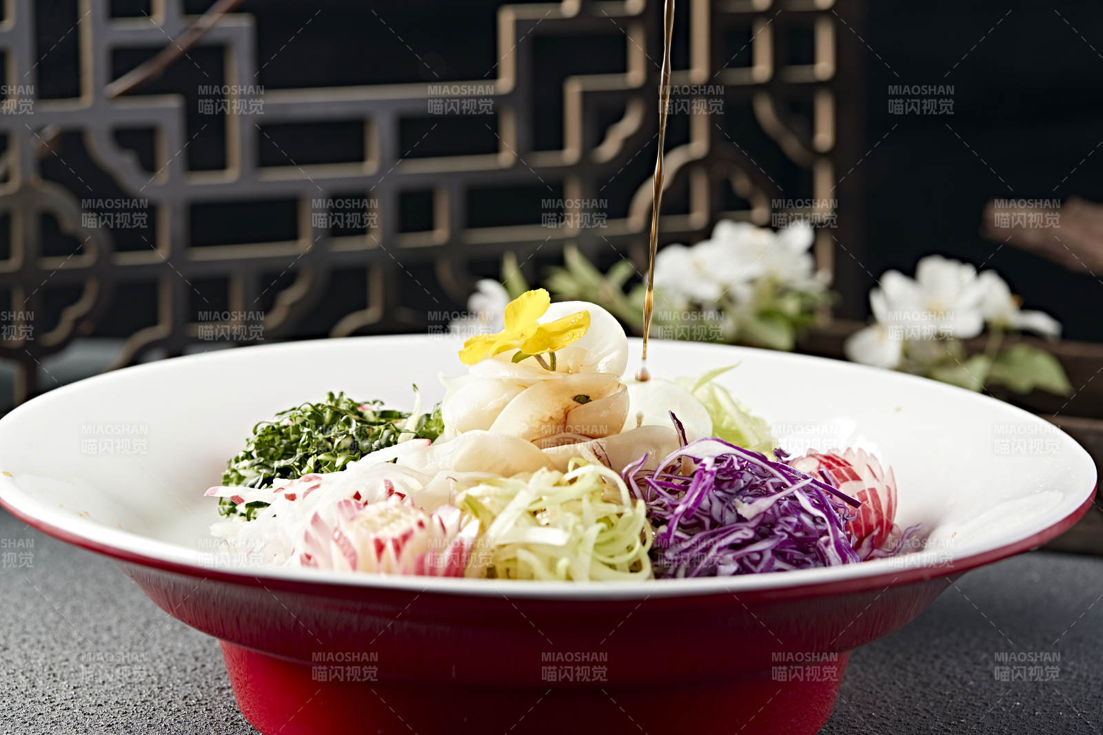 浇汁时蔬山药大拉皮