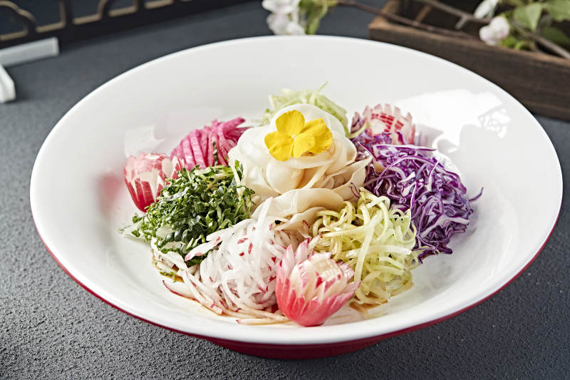 浇汁时蔬山药大拉皮