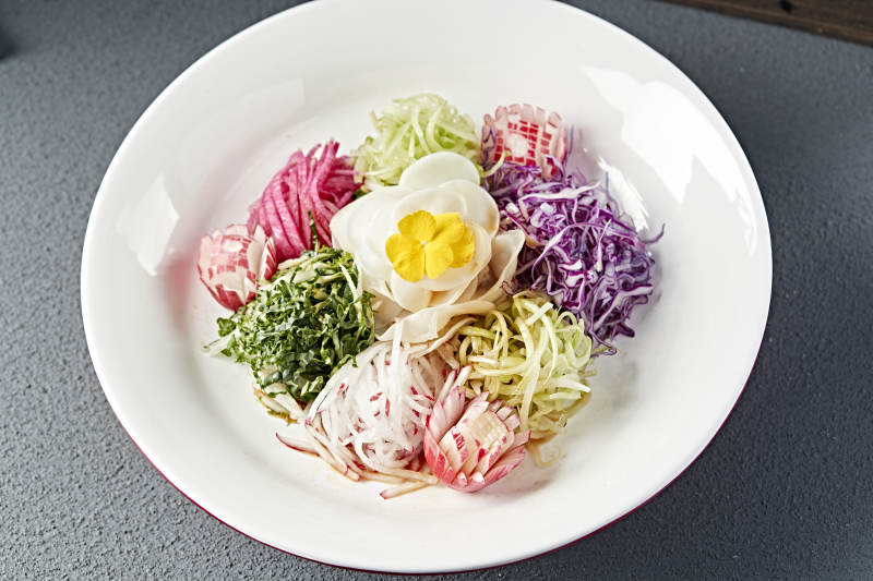 浇汁时蔬山药大拉皮