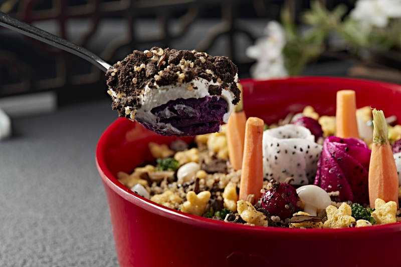 藜麥米奧利奧碎果蔬奶油紫薯千層蛋糕