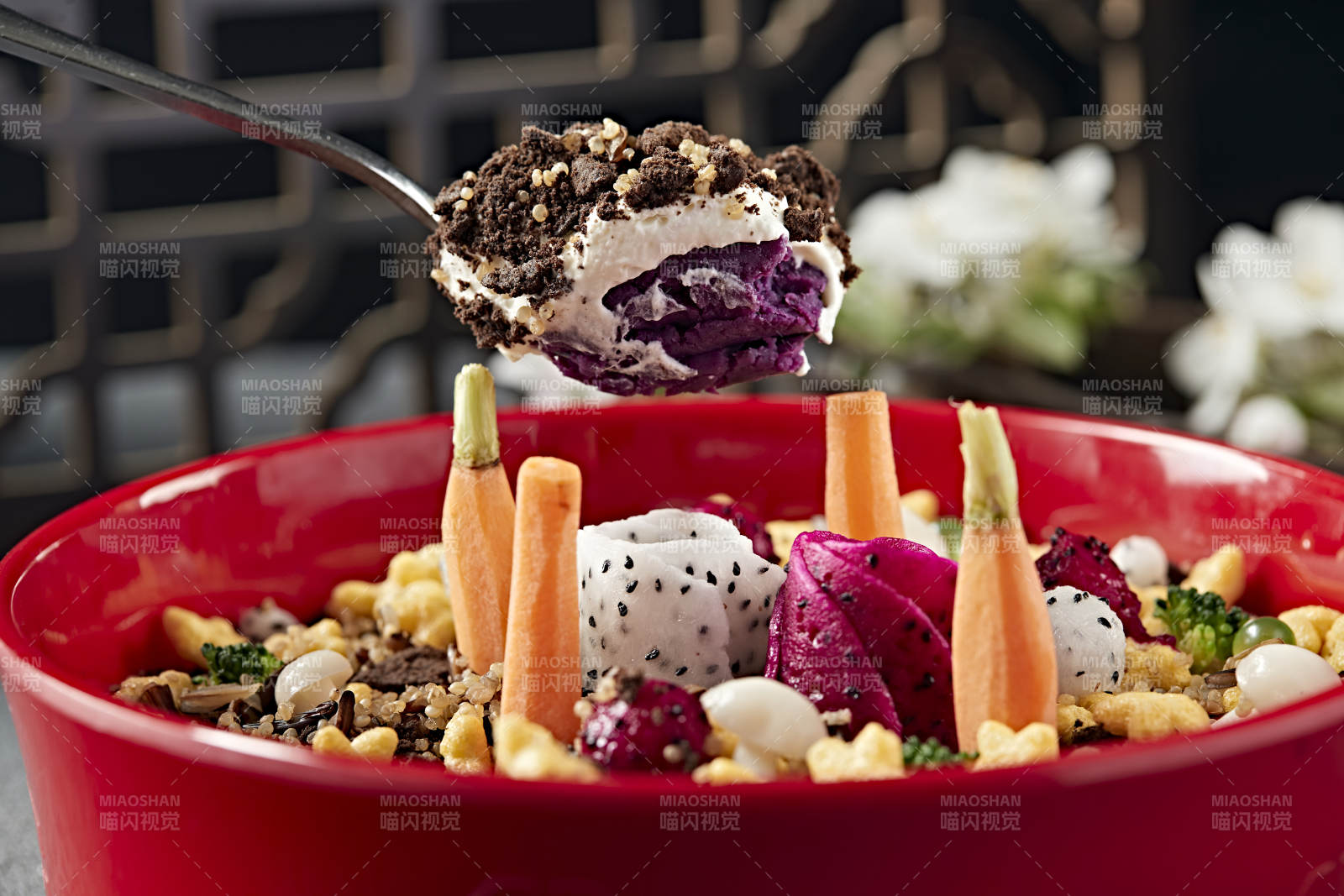 藜麥米奧利奧碎果蔬奶油紫薯千層蛋糕