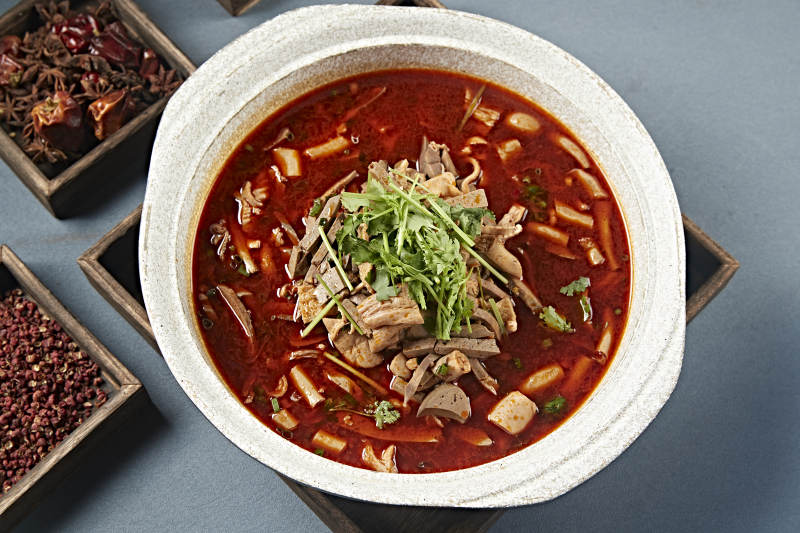 石锅红油香辣羊杂汤