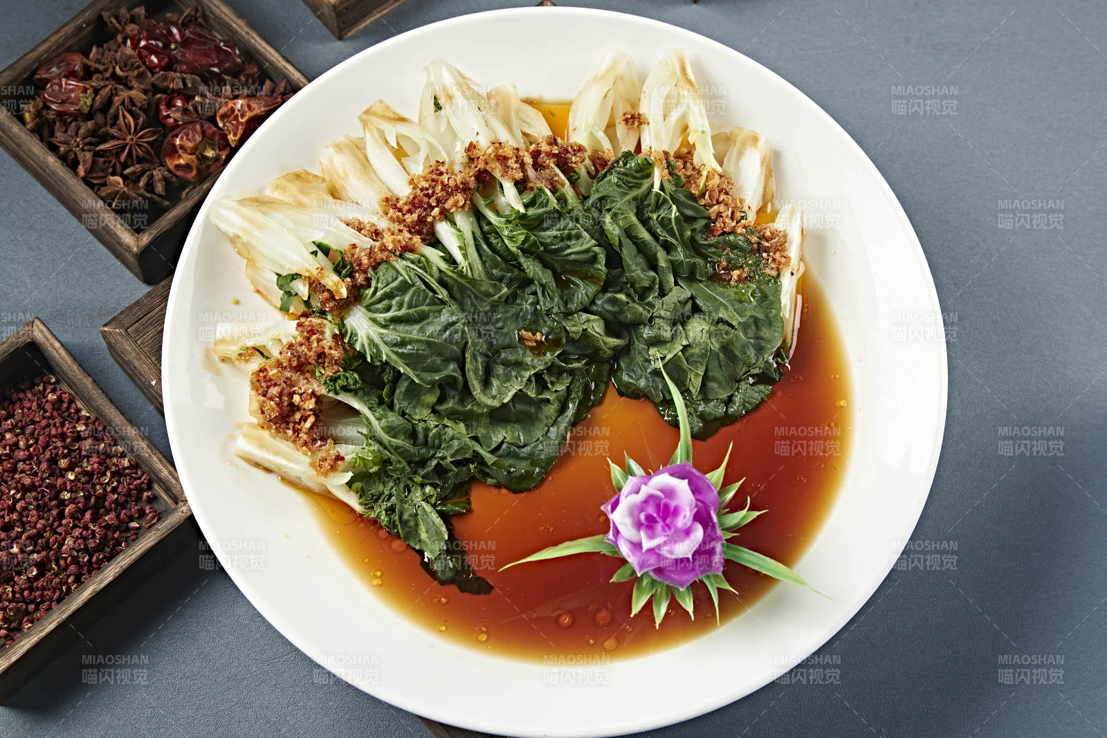 澆汁炸蟹肉碎奶白菜小白菜