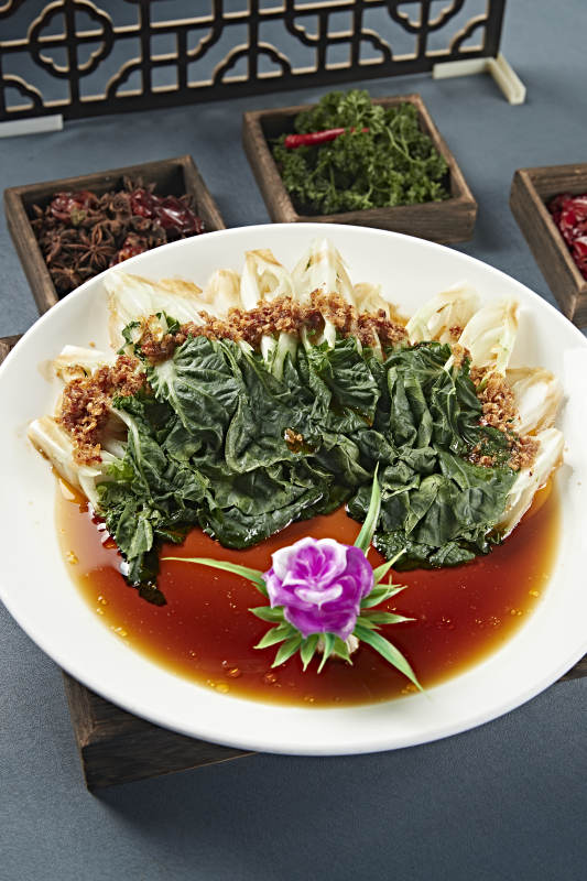 澆汁炸蟹肉碎奶白菜小白菜