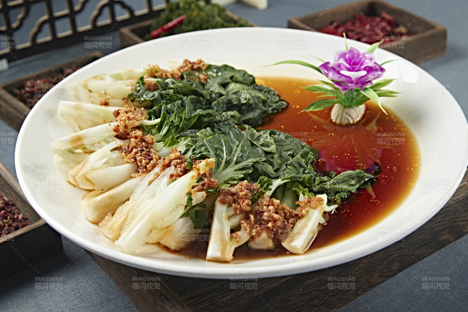 澆汁炸蟹肉碎奶白菜小白菜