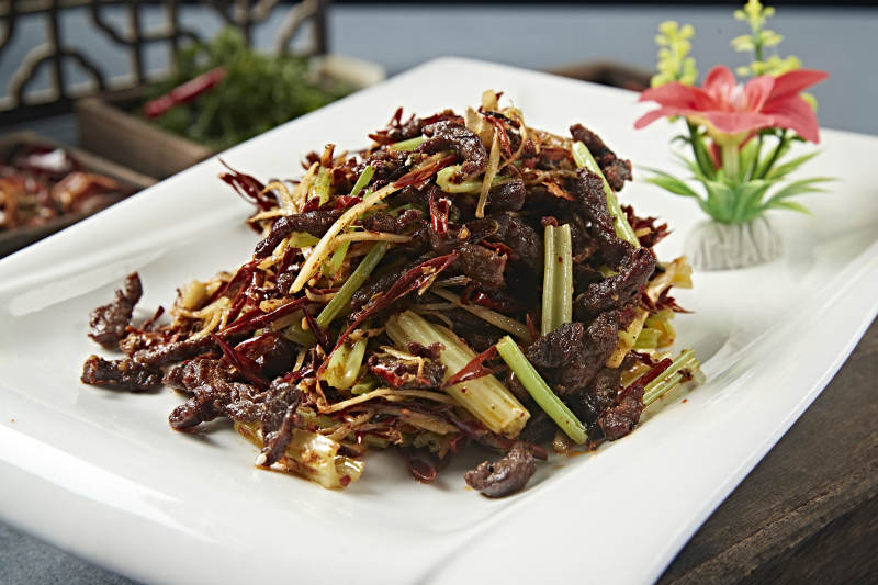 香辣干煸西芹牛肉丝