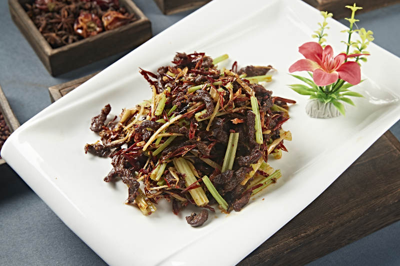香辣干煸西芹牛肉丝