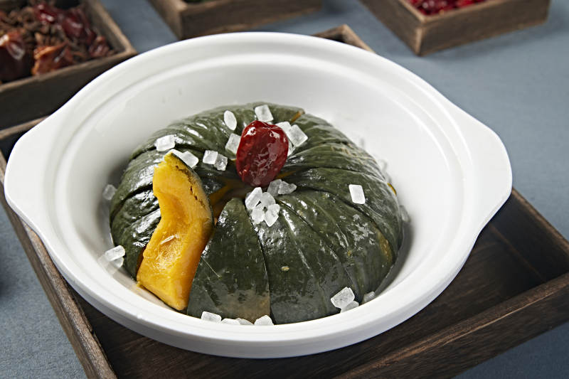 蜜枣砂锅焗金瓜