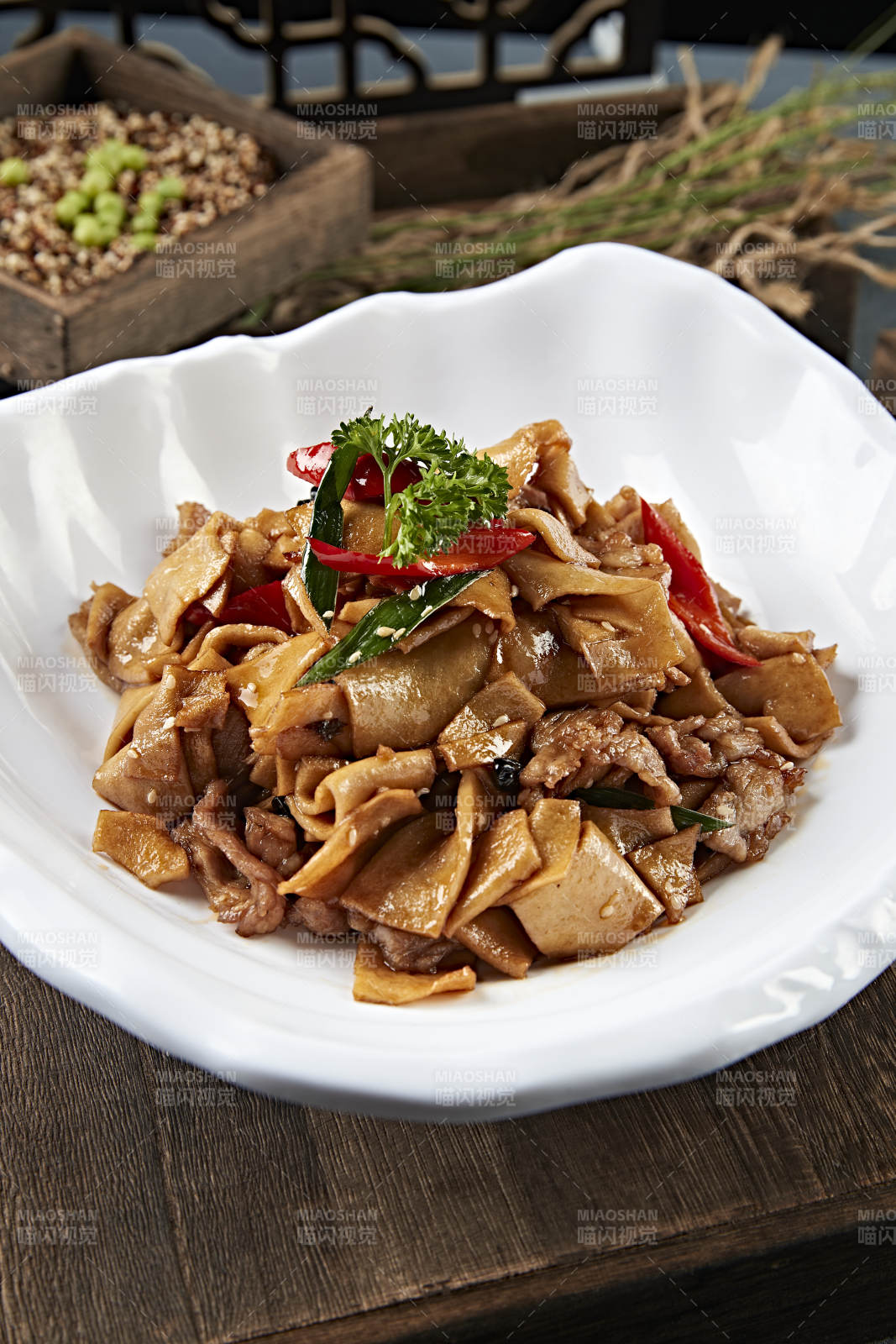 豆豉彩椒杏鮑菇片炒五花肉