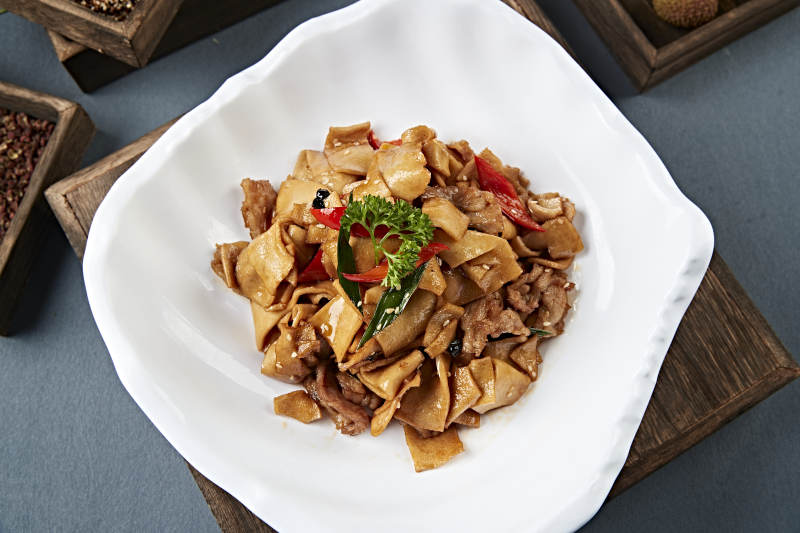 豆豉彩椒杏鮑菇片炒五花肉