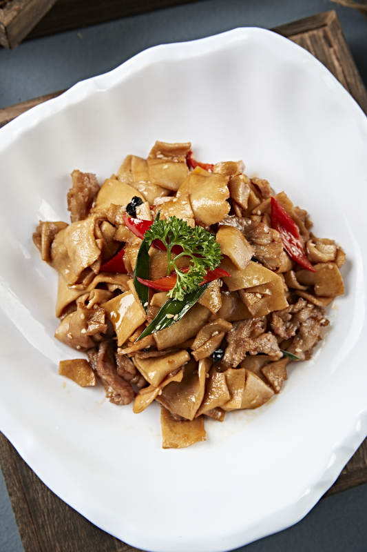 豆豉彩椒杏鮑菇片炒五花肉