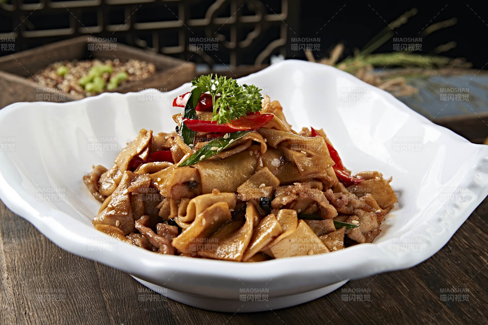 豆豉彩椒杏鮑菇片炒五花肉