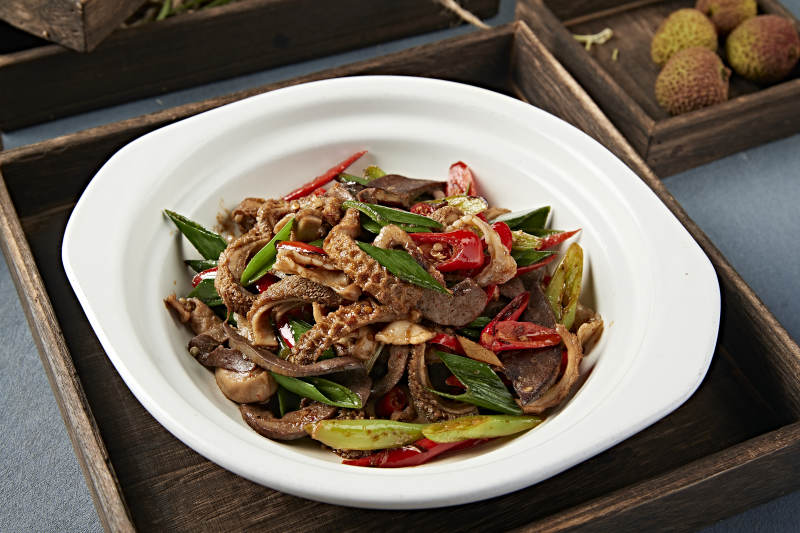 杭椒蒜苗辣炒羊雜