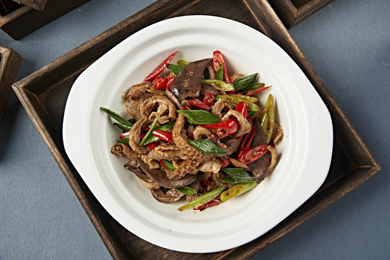 杭椒蒜苗辣炒羊雜