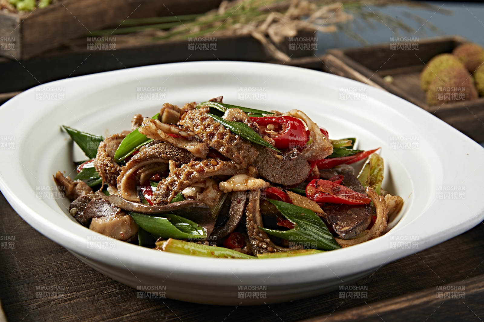 杭椒蒜苗辣炒羊雜