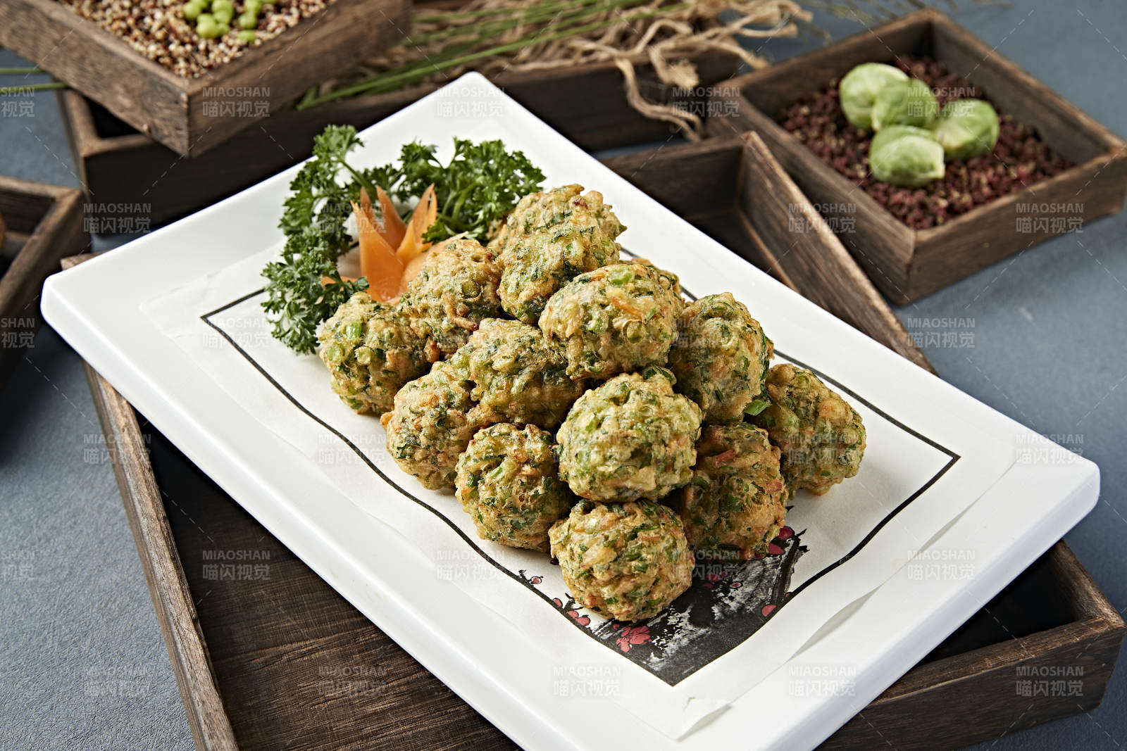 香炸野菜海米貓頭丸子