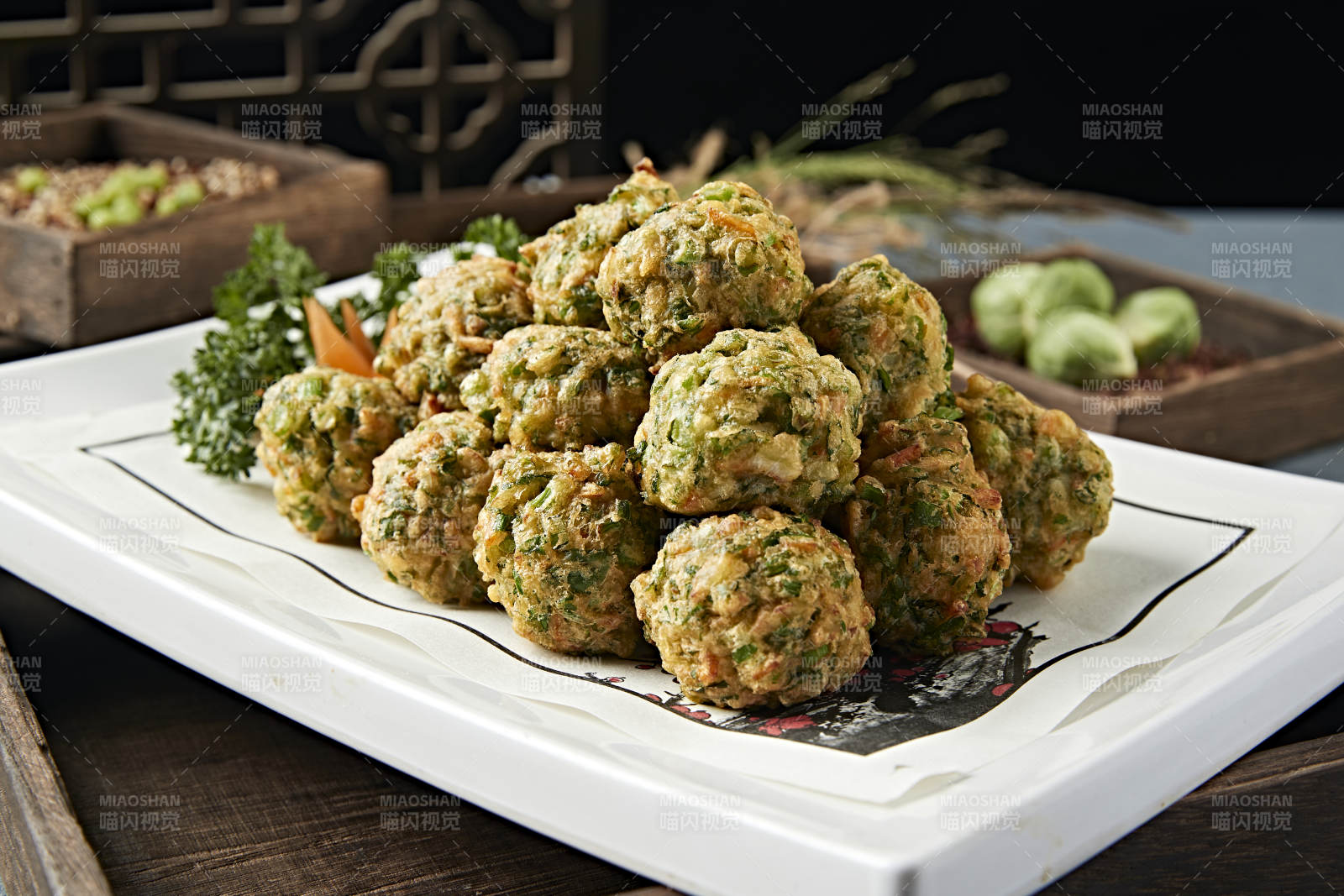 香炸野菜海米貓頭丸子