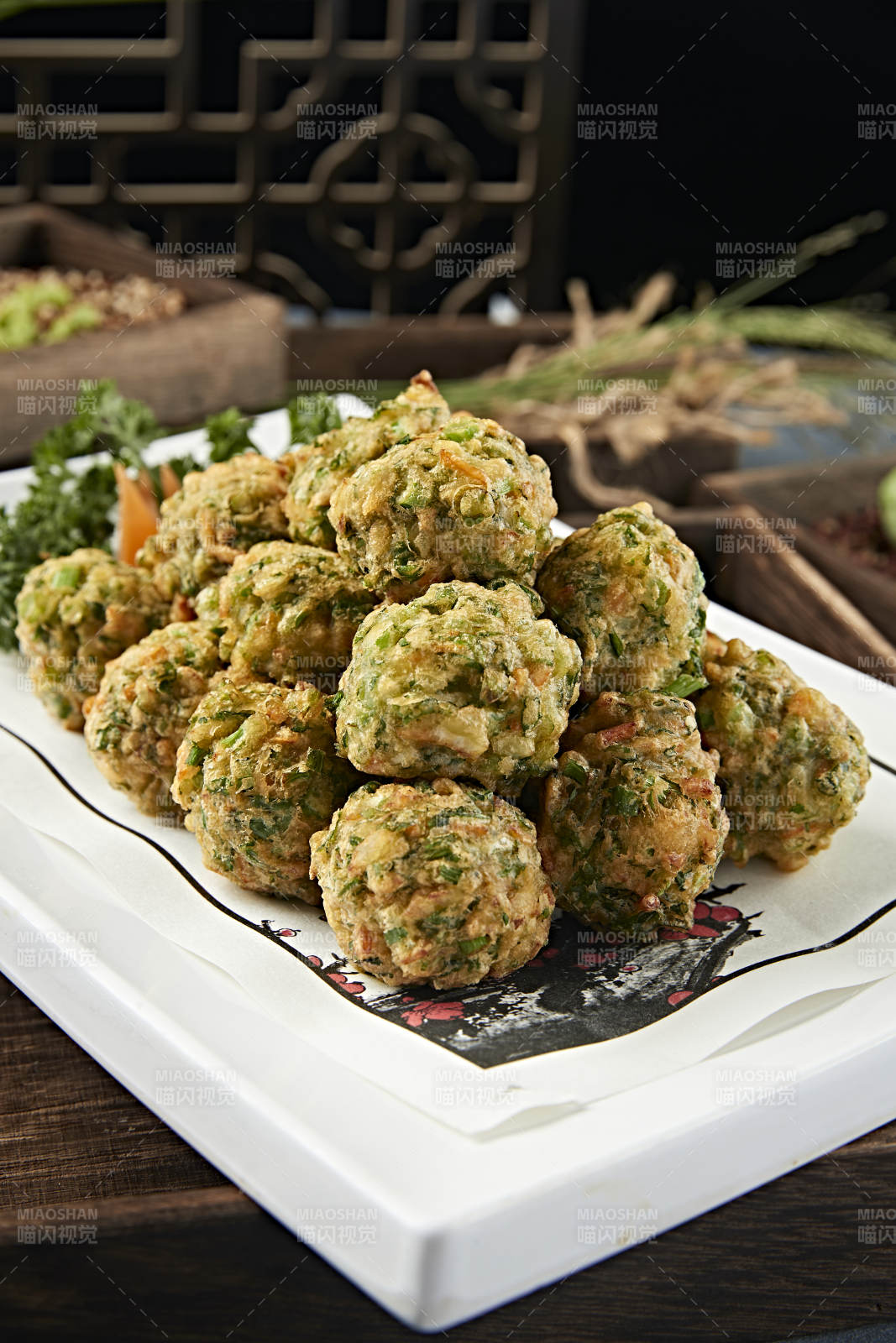 香炸野菜海米貓頭丸子