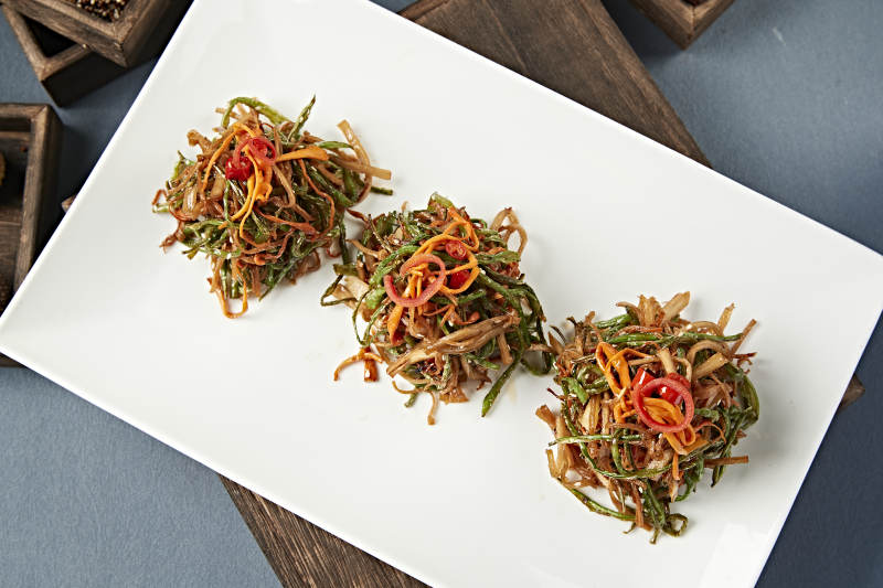 爆炒三丝 虫草花豆角丝杏鲍菇丝