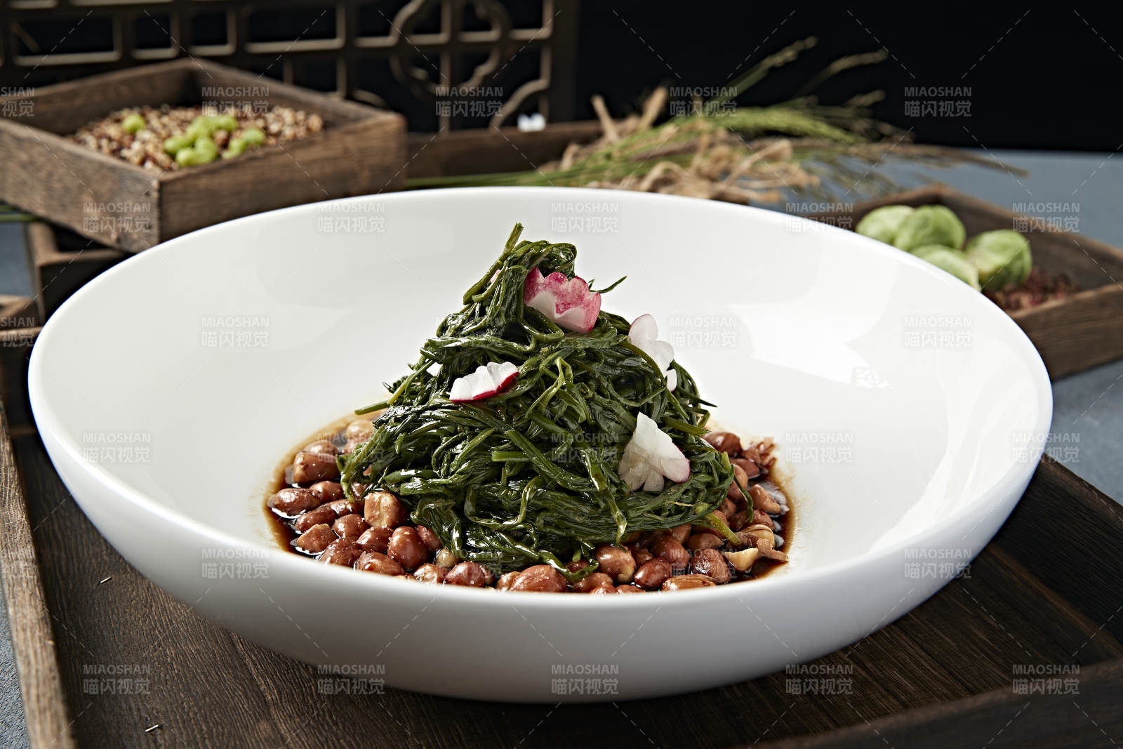 美味涼菜老醋花生拌沙蔥