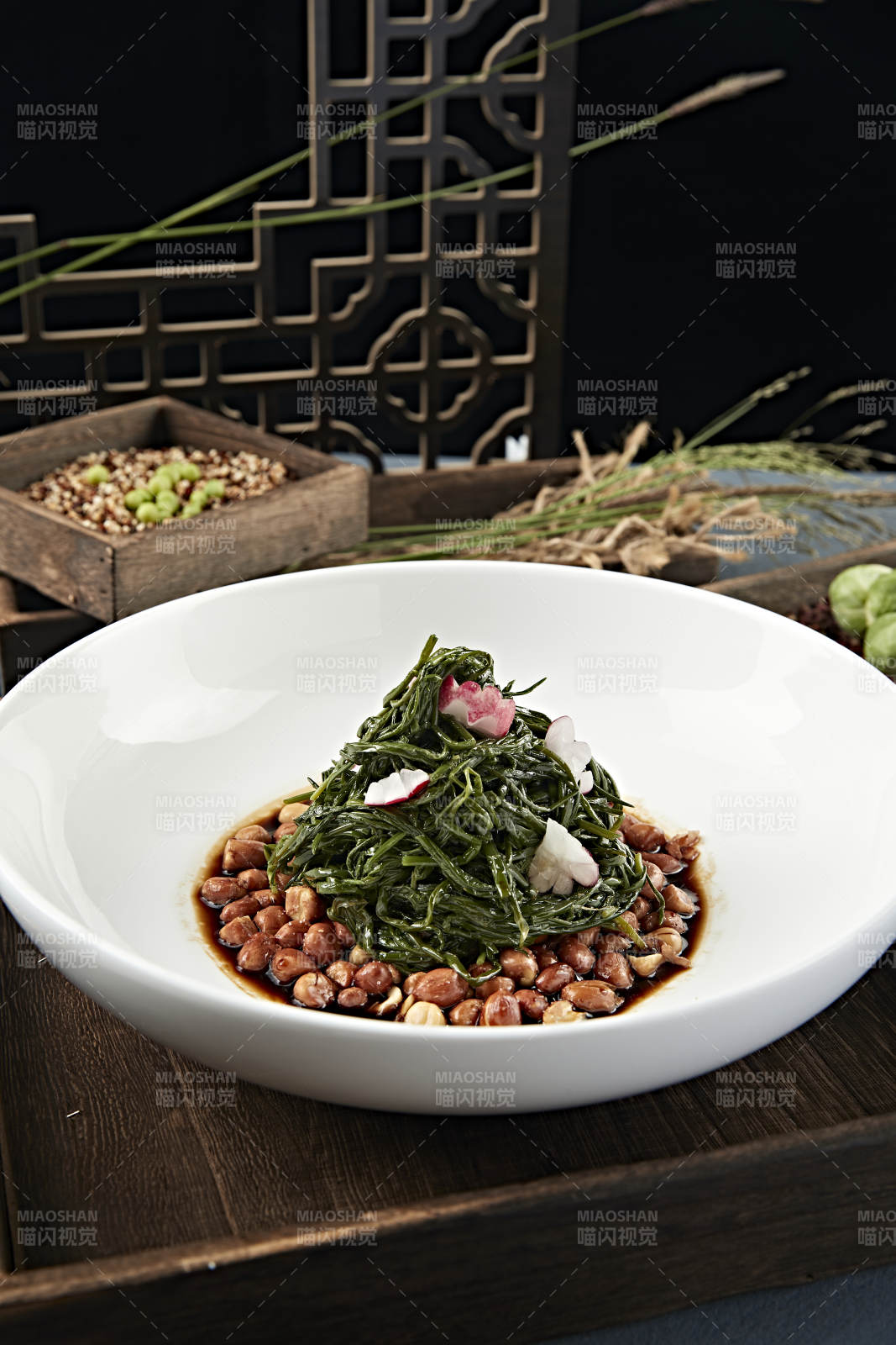 美味涼菜老醋花生拌沙蔥