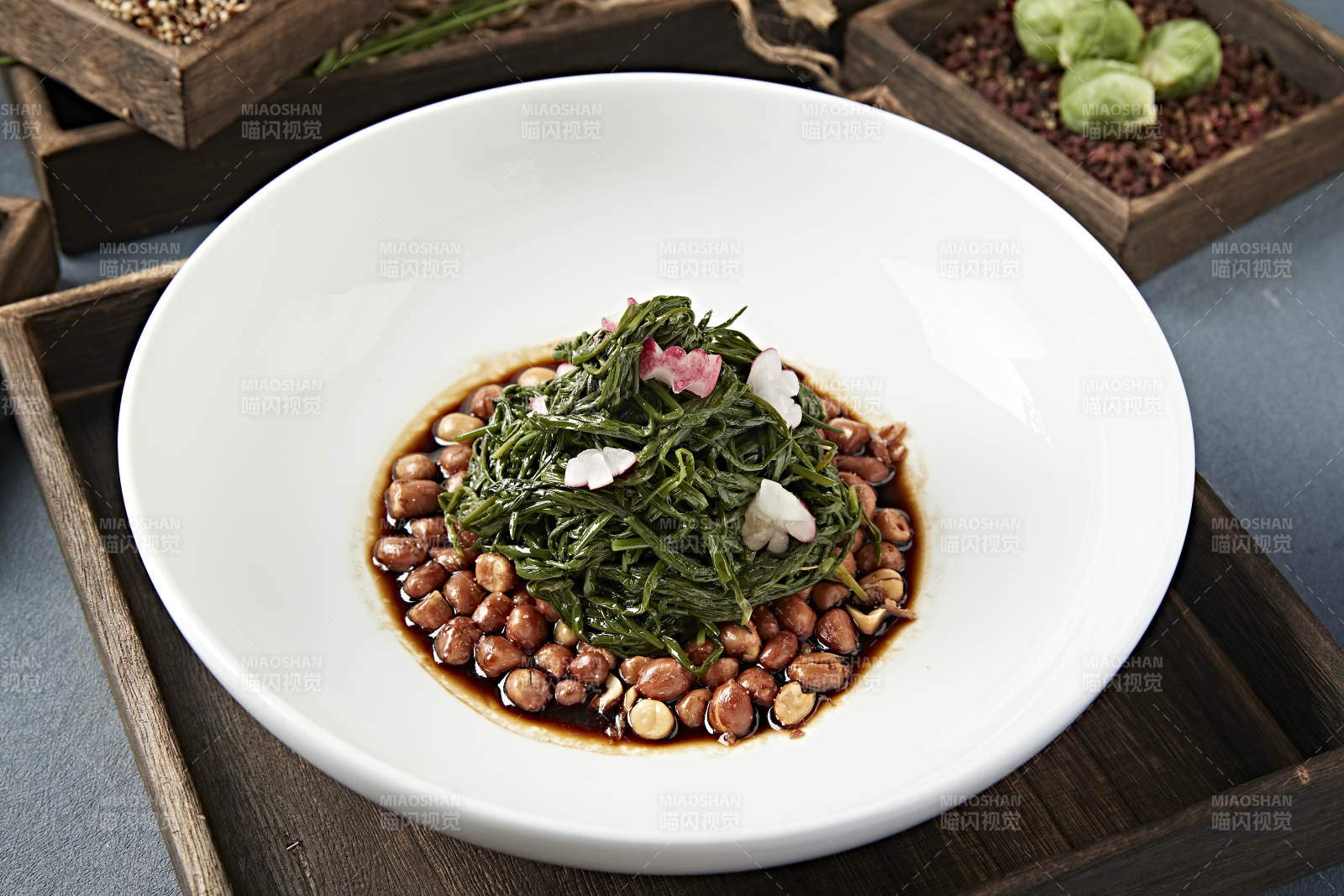 美味涼菜老醋花生拌沙蔥