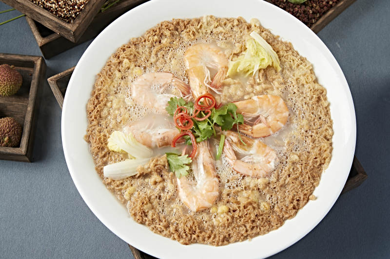 上湯炸蛋娃娃菜燉海鮮