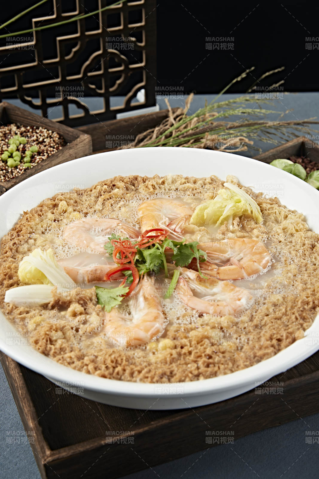 上湯炸蛋娃娃菜燉海鮮