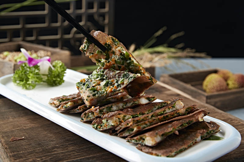 港式脆皮韭菜虾饼