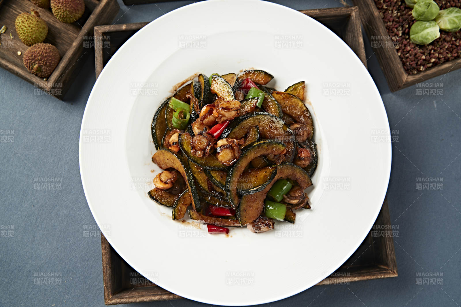 酱爆香辣扇贝肉贝贝瓜-摄影图