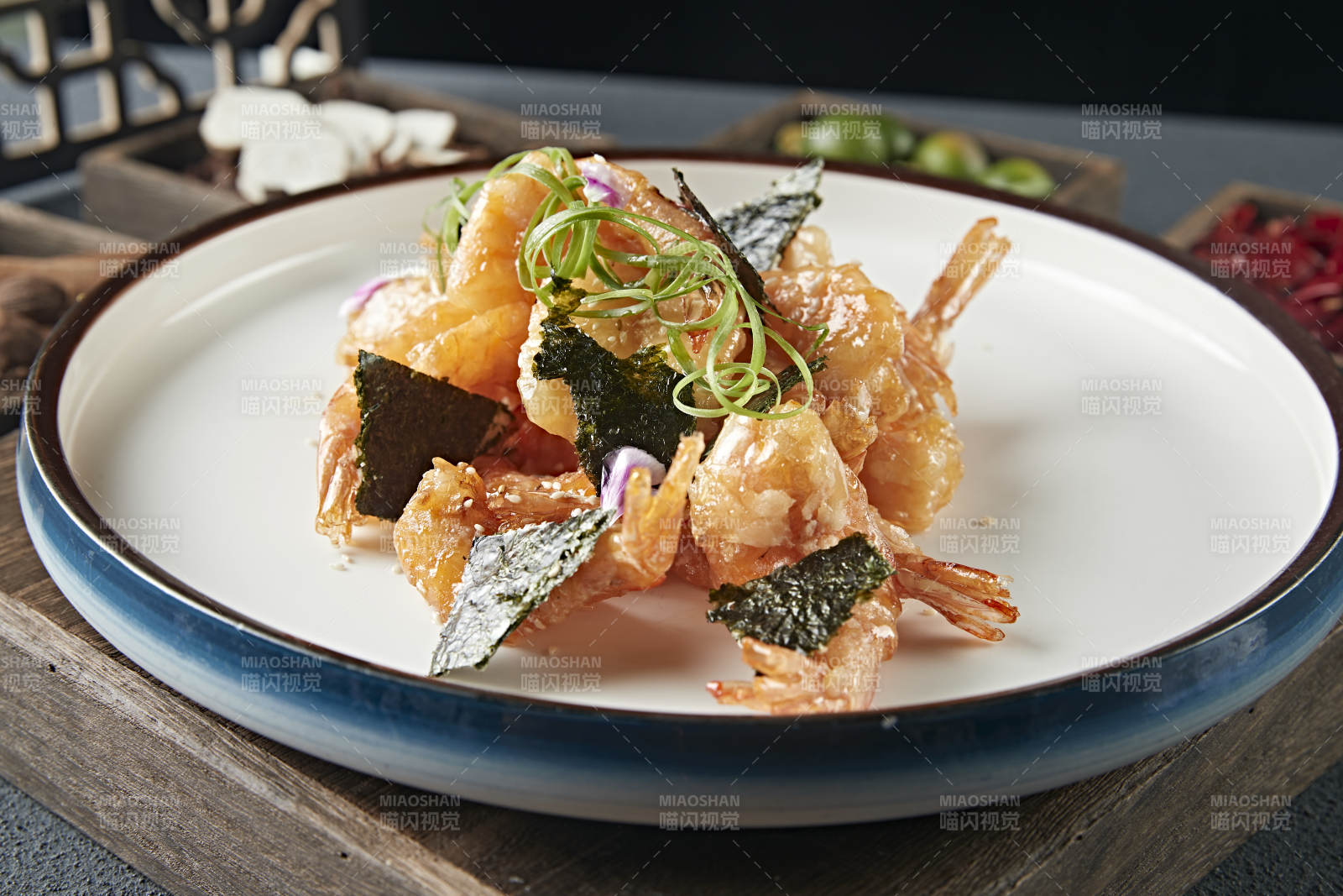 海苔糖醋开背深海大虾