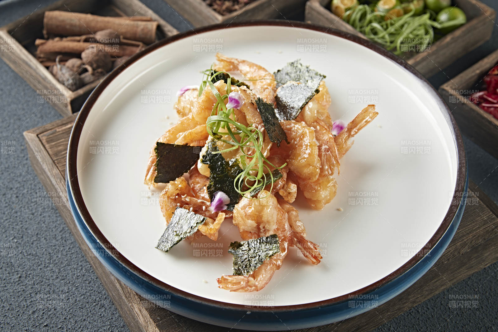 海苔糖醋开背深海大虾