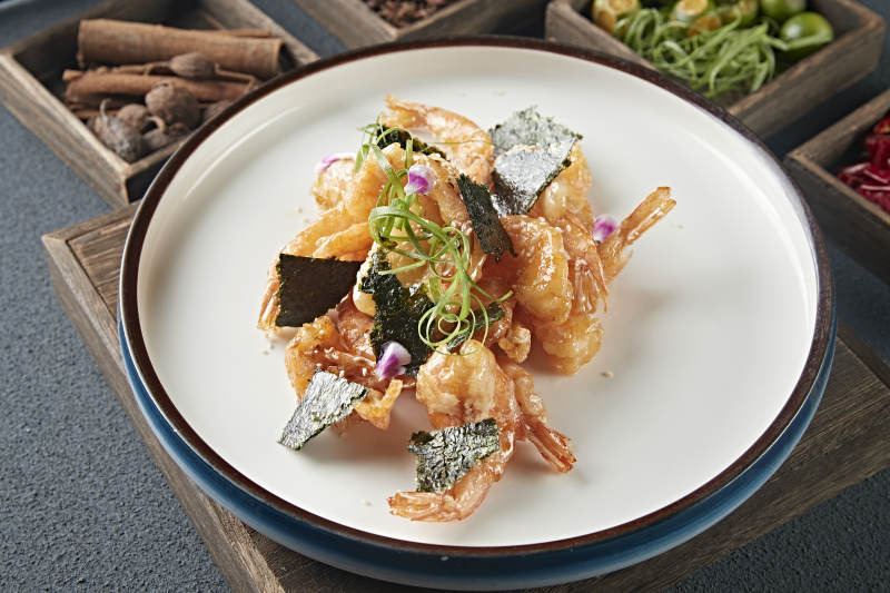 海苔糖醋开背深海大虾