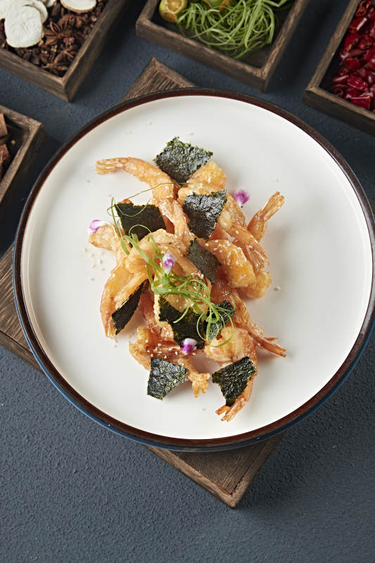 海苔糖醋开背深海大虾