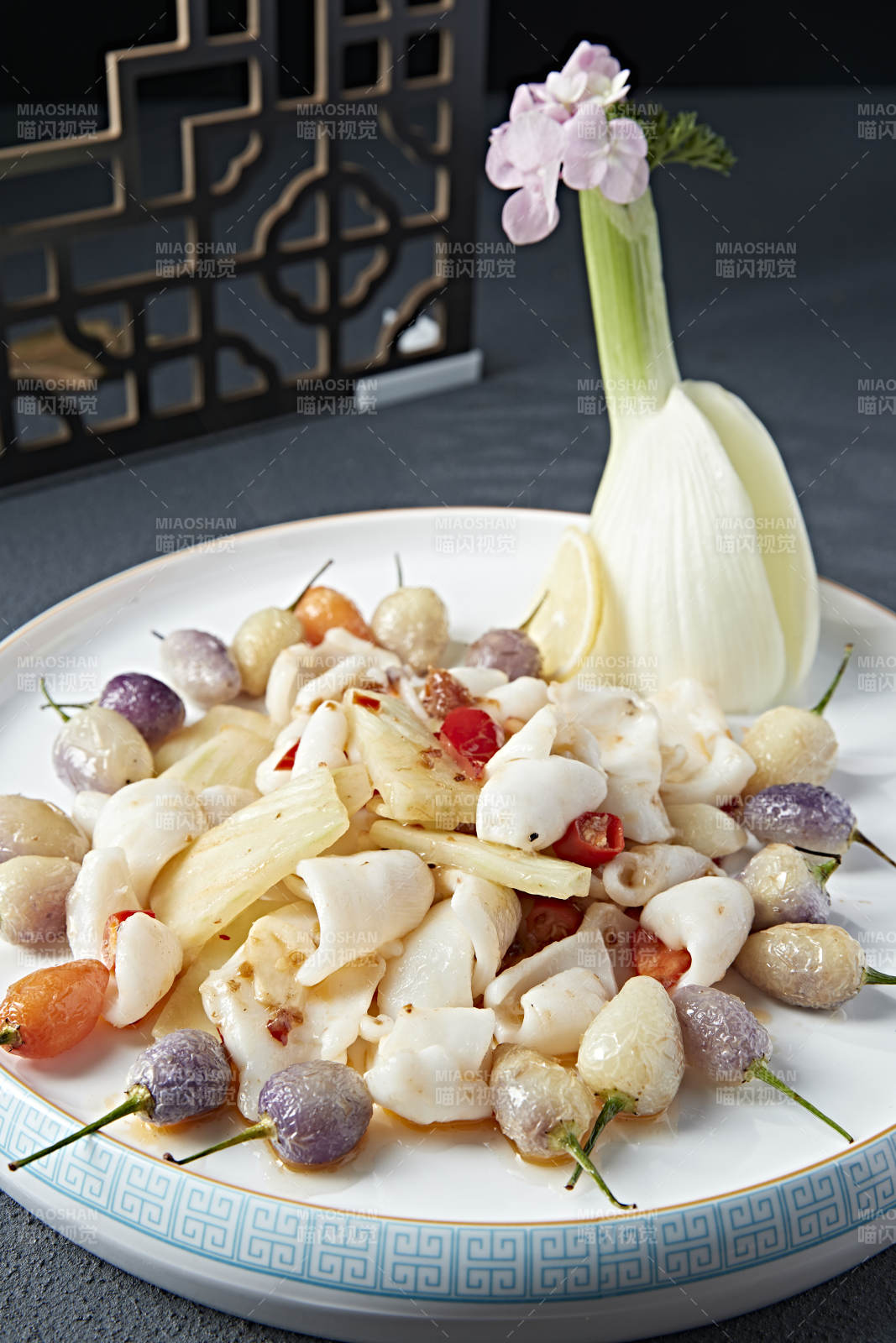 茴香头紫云辣椒烧花枝大鱿鱼身