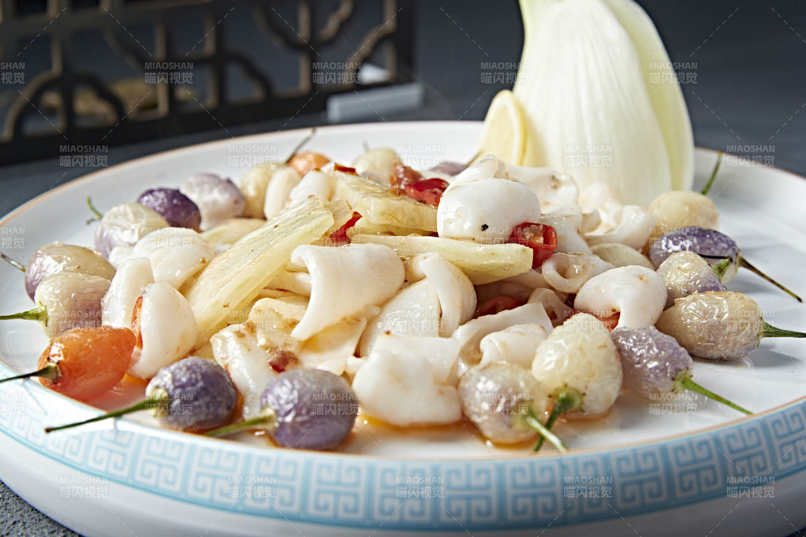 茴香头紫云辣椒烧花枝大鱿鱼身