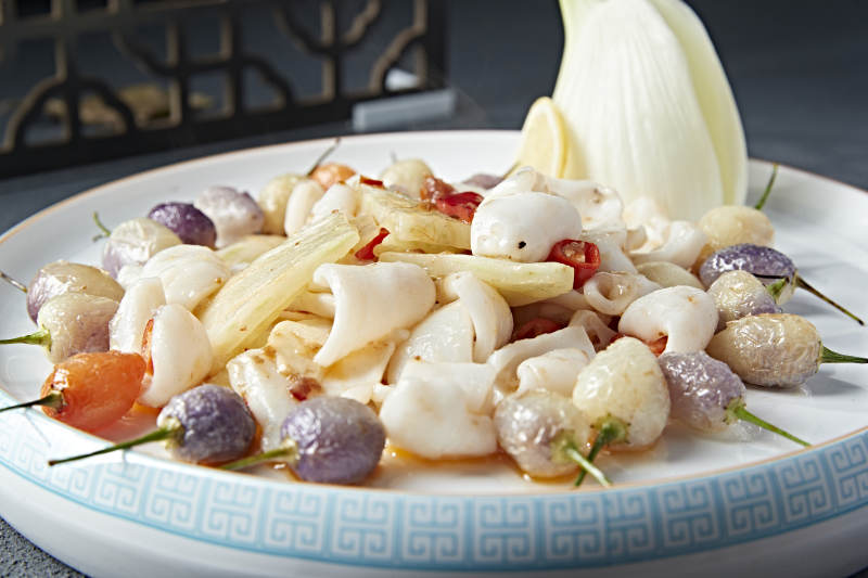 茴香头紫云辣椒烧花枝大鱿鱼身