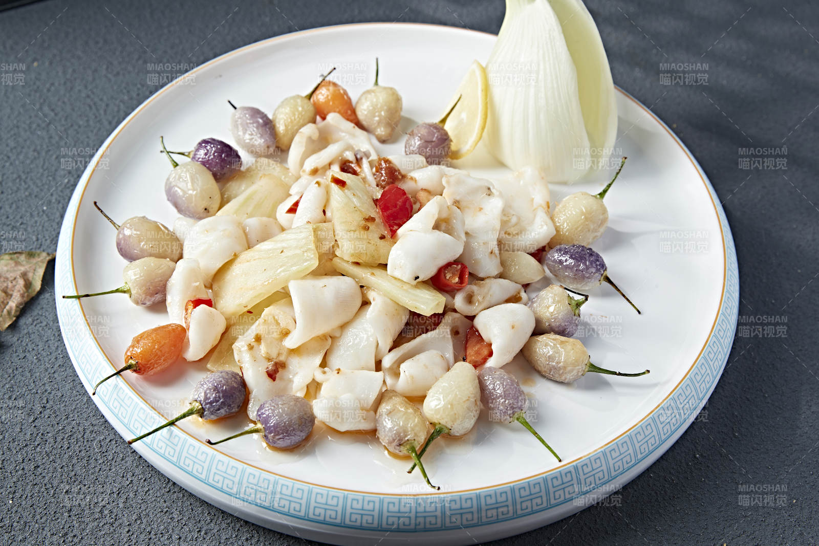 茴香头紫云辣椒烧花枝大鱿鱼身