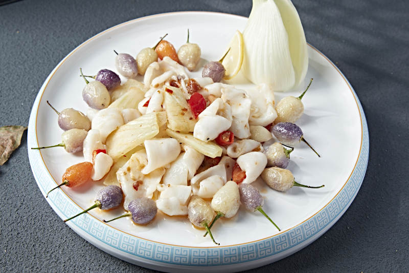 茴香头紫云辣椒烧花枝大鱿鱼身