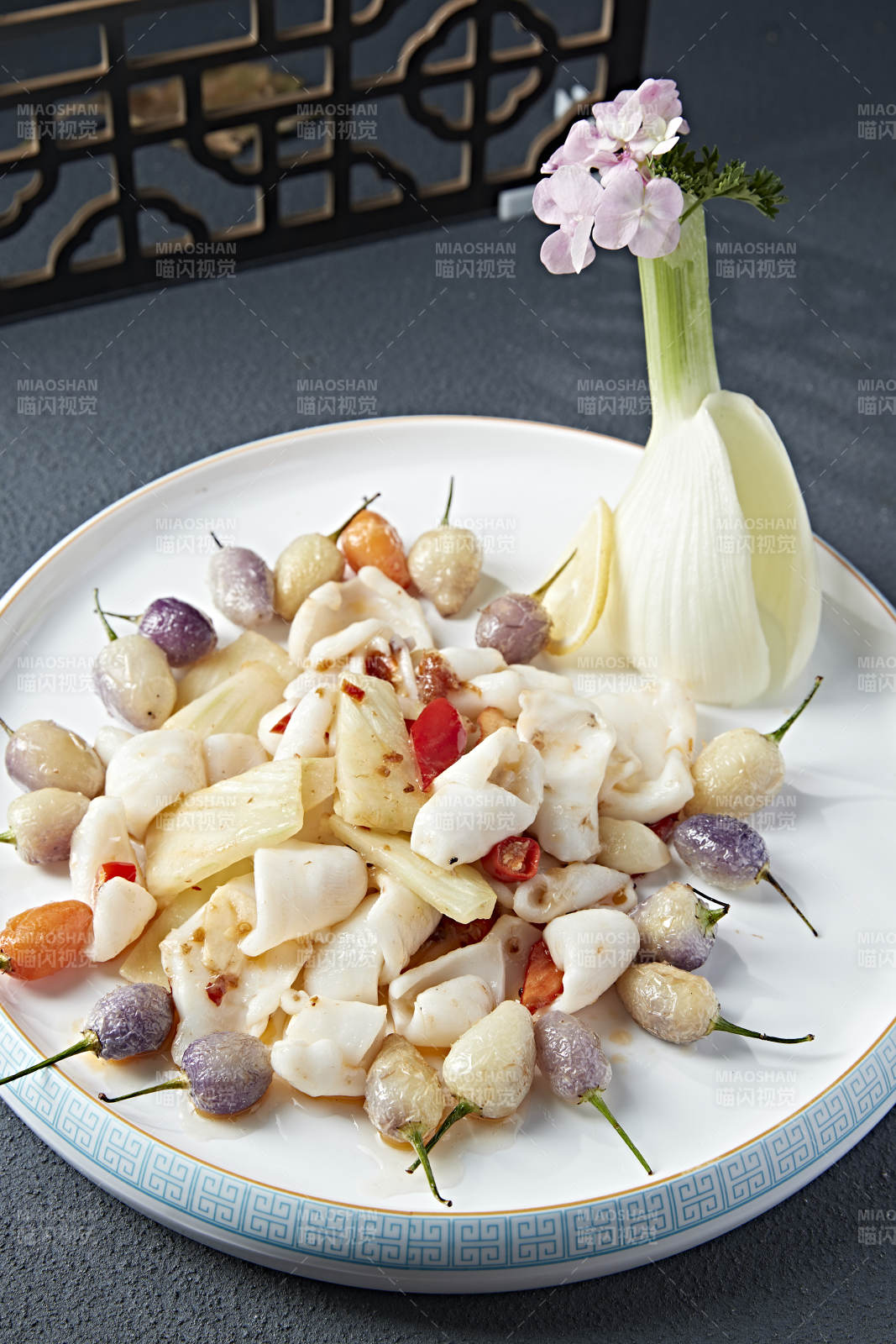 茴香头紫云辣椒烧花枝大鱿鱼身