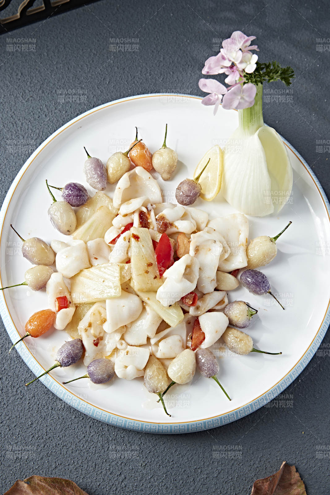 茴香头紫云辣椒烧花枝大鱿鱼身