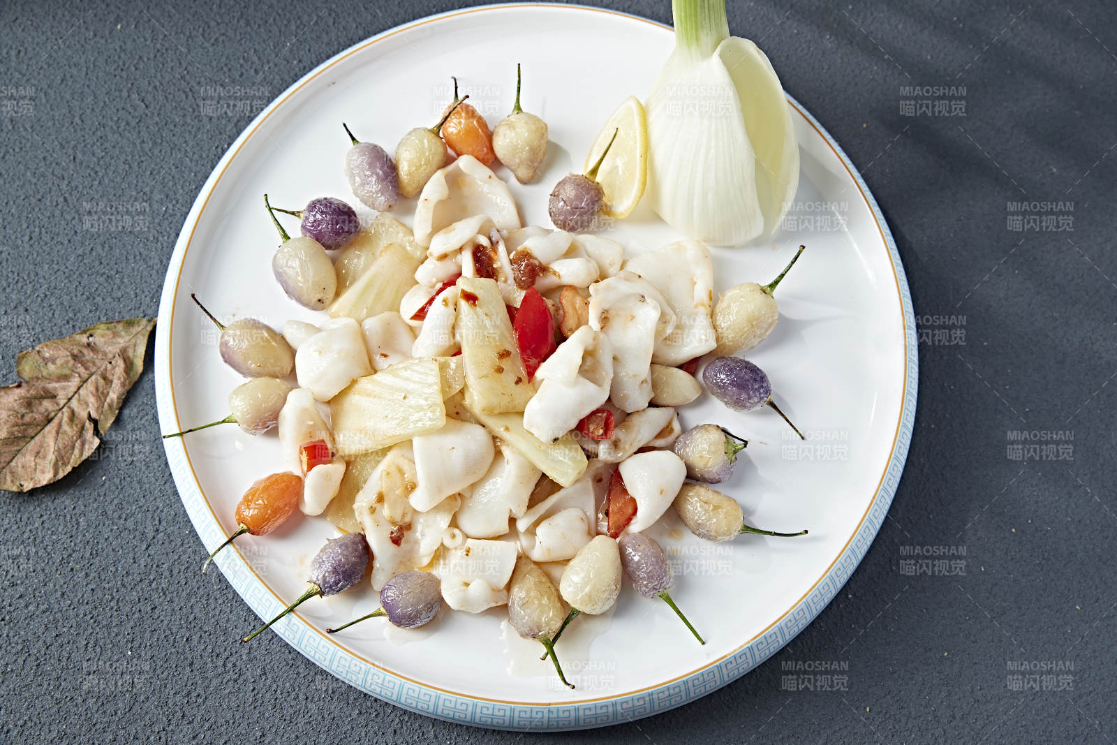 茴香头紫云辣椒烧花枝大鱿鱼身