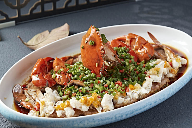 韭香豉油蒸膏蟹