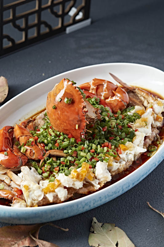 韭香豉油蒸膏蟹