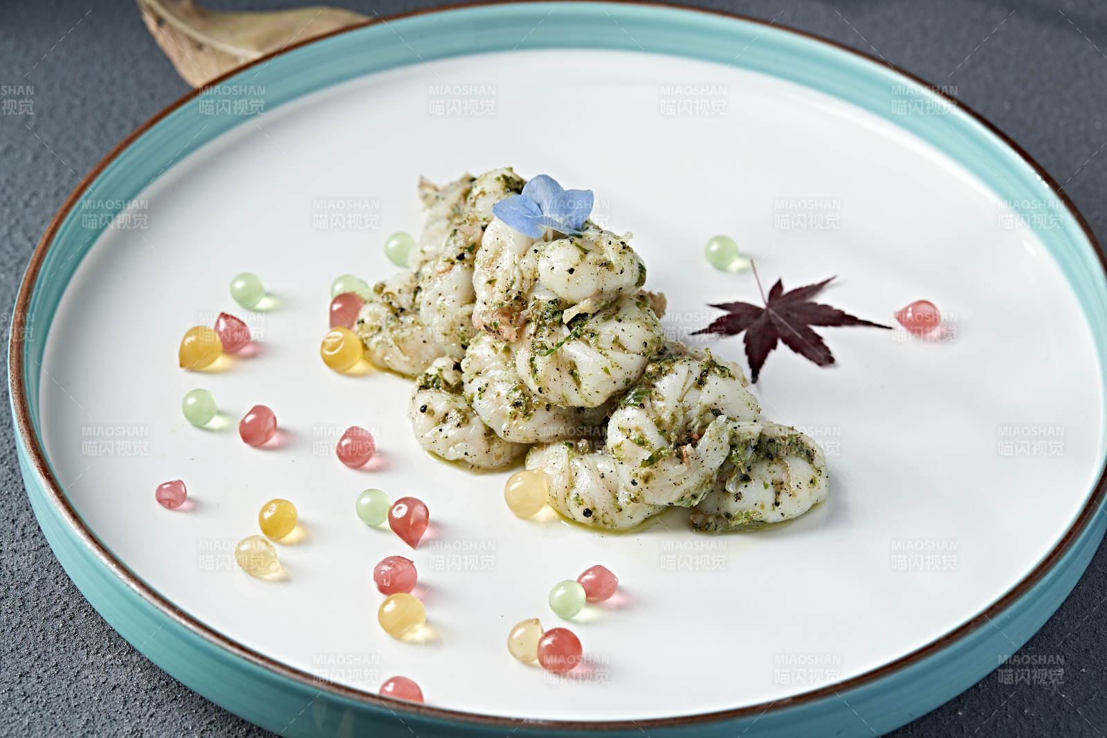 芥蓝青酱大虾仁