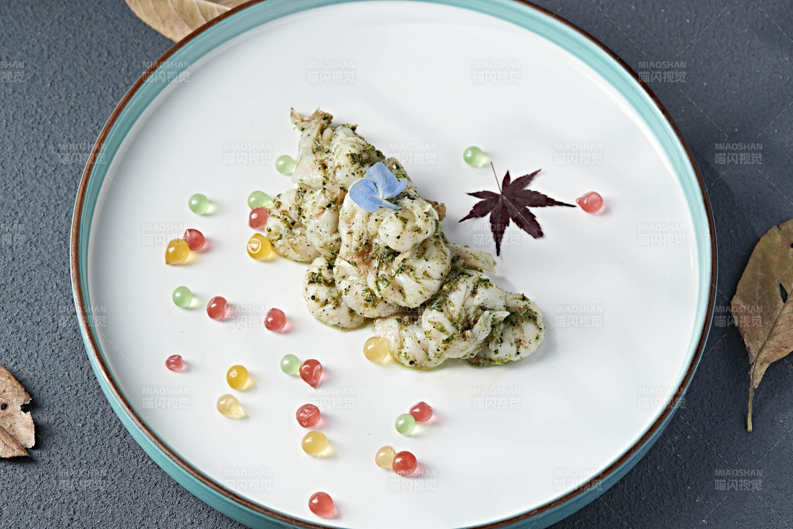 芥蓝青酱大虾仁