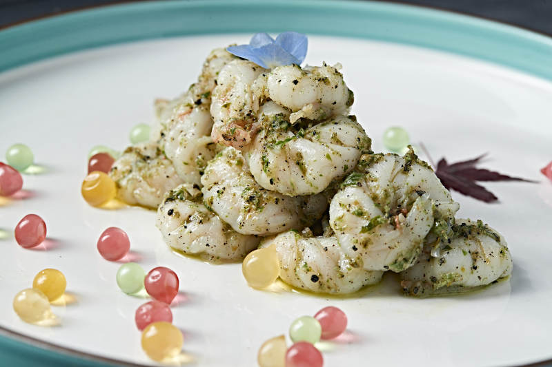 芥蓝青酱大虾仁